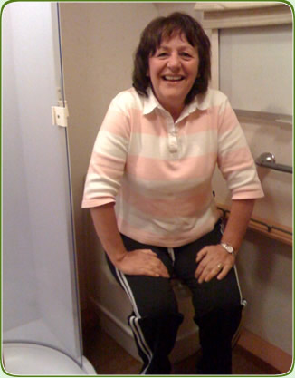 Don't go without pulling your trousers down first! - Mum tests out the new john in the caravan
