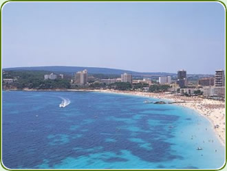 Magaluf beach - this is as pretty as it gets chaps!
